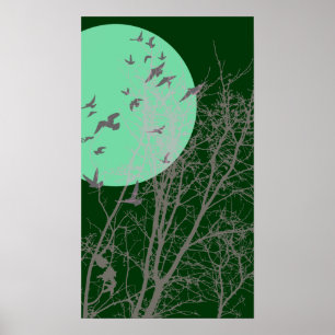 Affiches oiseau à silhouette