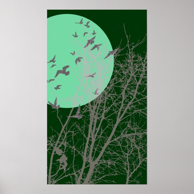 Affiches oiseau à silhouette (Devant)
