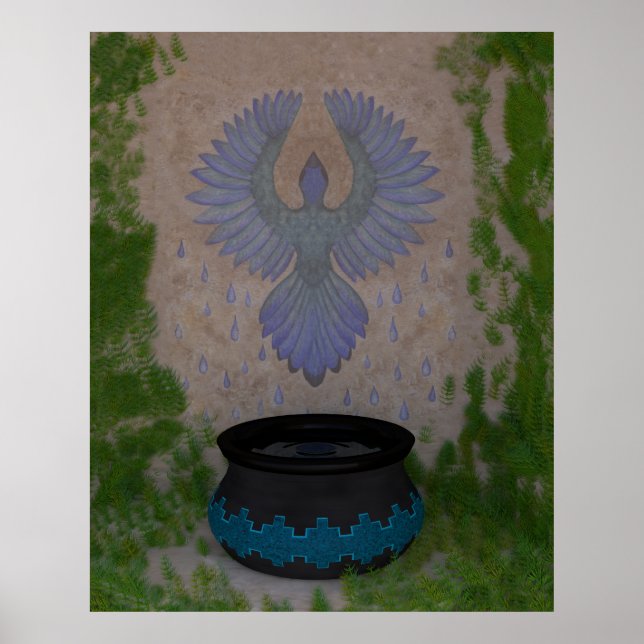 Affiches Oiseau de pluie Imprimer (Devant)