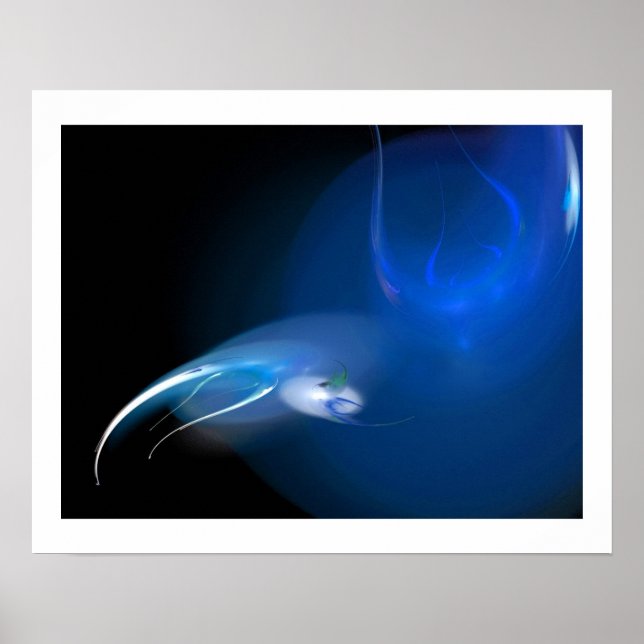 AFFICHES OISEAU LÉGER EN BLEU (Devant)