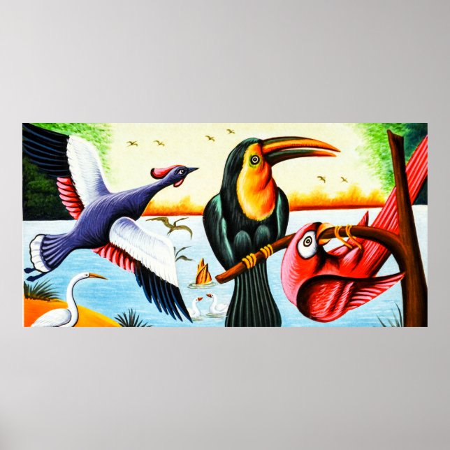 Affiches Oiseaux d'art Rickshaw (Devant)