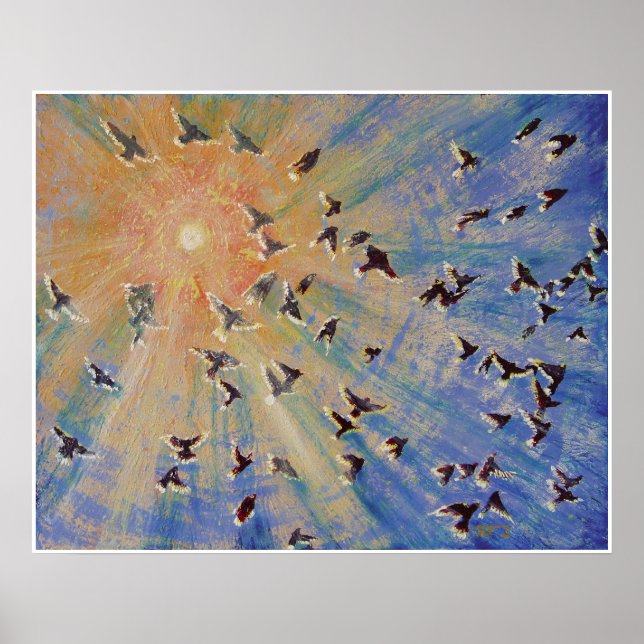 Affiches Oiseaux en vol (Devant)