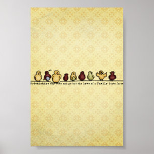 Affiches Oiseaux sur la citation de famille d'arrière -