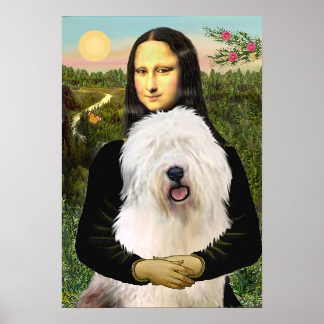 Affiches Old English Sheepdog - Mona Lisa (Devant)