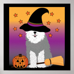 Affiches Old English Sheepdog Witch