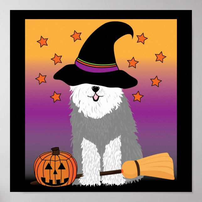 Affiches Old English Sheepdog Witch (Devant)