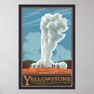 Affiches Old Faithful Geyser - Yellowstone Nat'l Park