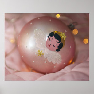 Affiches Old-fashioned pink christmas bauble