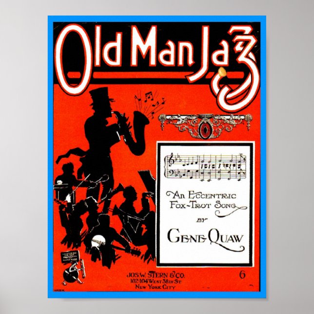 Affiches Old Man Jazz Sheet Music pub. Copie de couverture  (Devant)