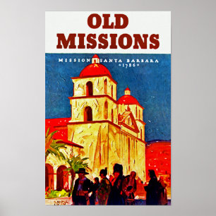 Affiches Old Missions ~ Santa Barbara