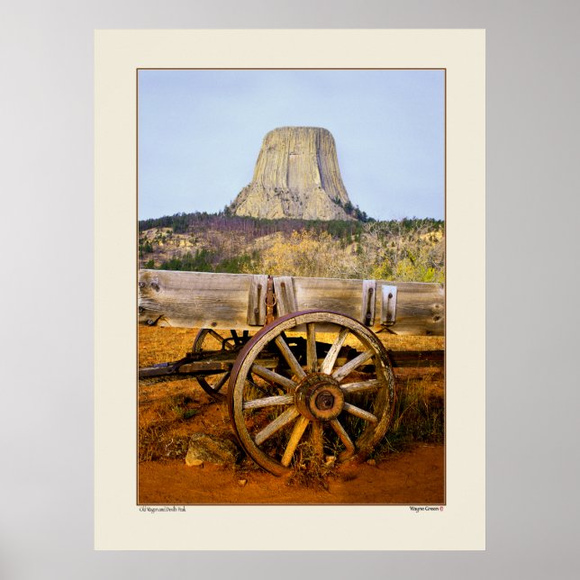 Affiches Old Wagon and Devil's Peak - Wyoming (Devant)