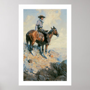 Affiches Old West Cowboy of the Plains Art Imprimer l'affic