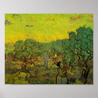 Affiches Olive Grove with Picking Figures, Vincent van Gogh