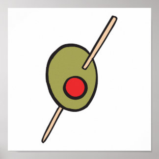 Affiches olive verte sur cure-dent