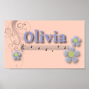 Affiches Olivia Nom musical Chambre Nursery Room