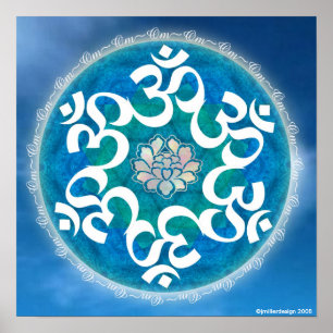 Affiches Om Circle Snowflake Mandala