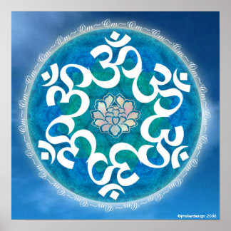 Affiches Om Circle Snowflake Mandala