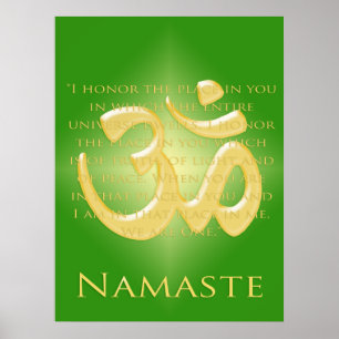 Affiches Om in Green & Gold - Namaste