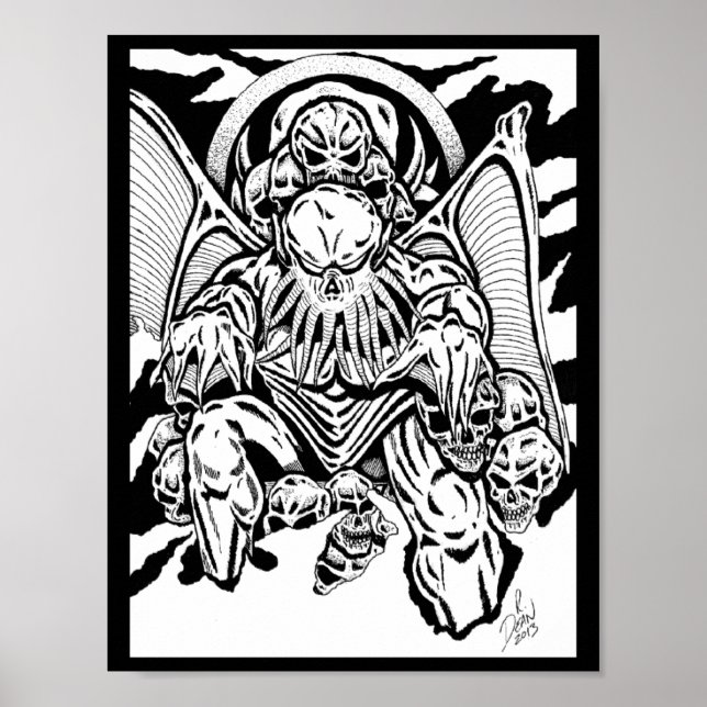 Affiches "ON THE THRONE OF SKULLS" Art Print RICHARD DEAN (Devant)