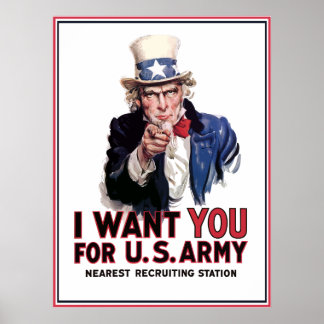 Affiches Oncle Sam "Je Vous Veux"