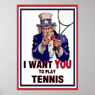 Affiches Oncle Sam veut que tu joues au tennis !