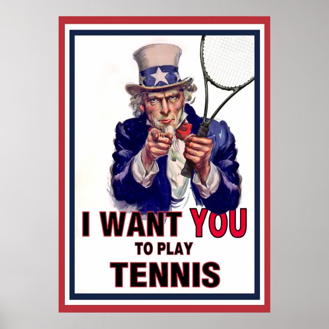 Affiches Oncle Sam veut que tu joues au tennis ! (Devant)