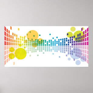 Affiches ondes sonores arc-en-ciel II abstraites