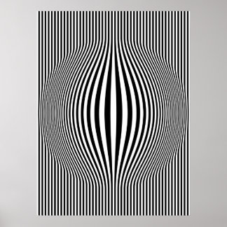 Affiches Op Art Boulgement Verticale Grilles Noir et Blanc