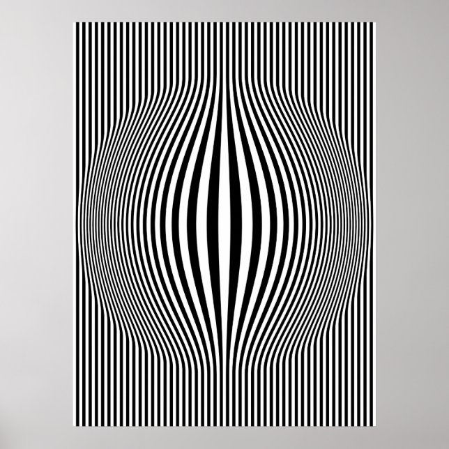 Affiches Op Art Boulgement Verticale Grilles Noir et Blanc (Devant)