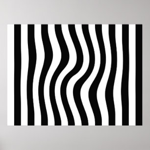 Affiches Op Art Grandes torsadées noires et blanches