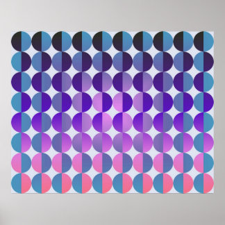 Affiches Op Art Grands Cercles Par Demi Bleu Violet Et Mage