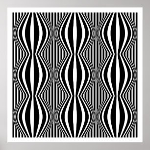 Affiches Op Art Lines and Spheres 02 - Noir et blanc