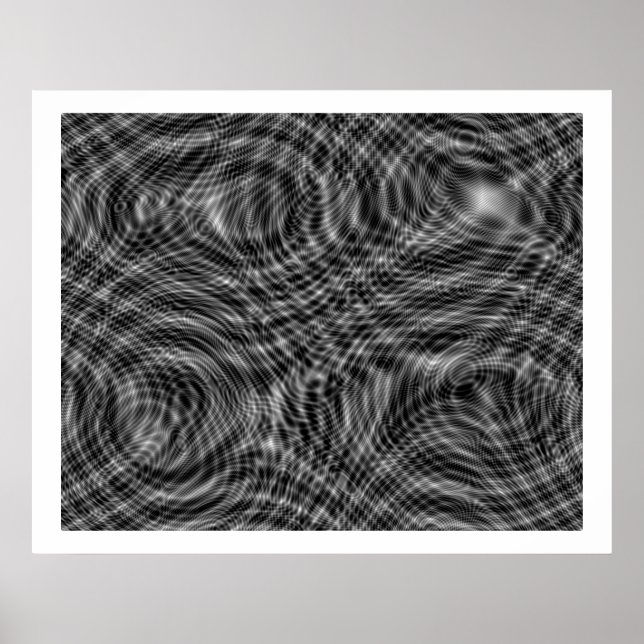Affiches Op Art Random Moire Waves 01 sans fil (Devant)
