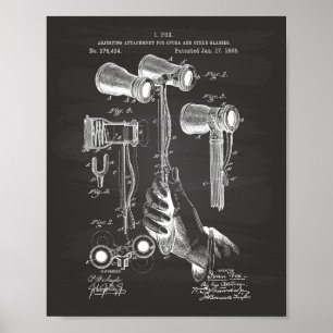 Affiches Opera Glasses 1888 Patent Art Chalkboard