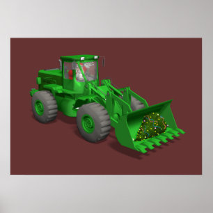 Affiches Opérateur du bulldozer du Père Noël