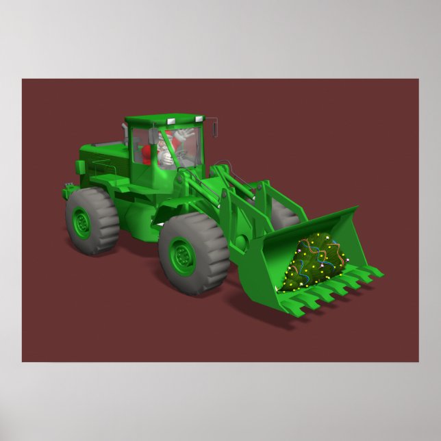 Affiches Opérateur du bulldozer du Père Noël (Devant)