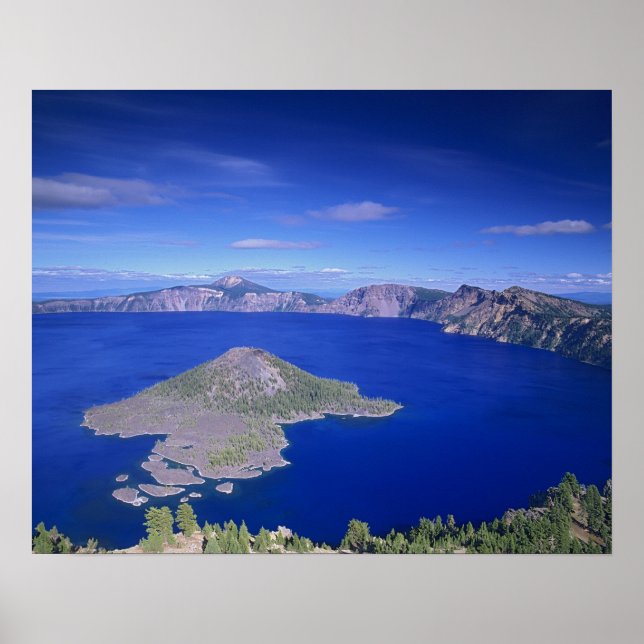 Affiches OR, Crater Lake NP, Wizard Island et Crater (Devant)