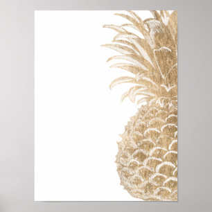 Affiches Or Pinneapple tropical