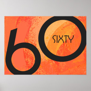 Affiches Orange 60 Decade Birthday