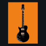 Affiches Orange Black Pop Art Guitare électrique<br><div class="desc">Instruments de musique Dessins graphiques Illustrations</div>