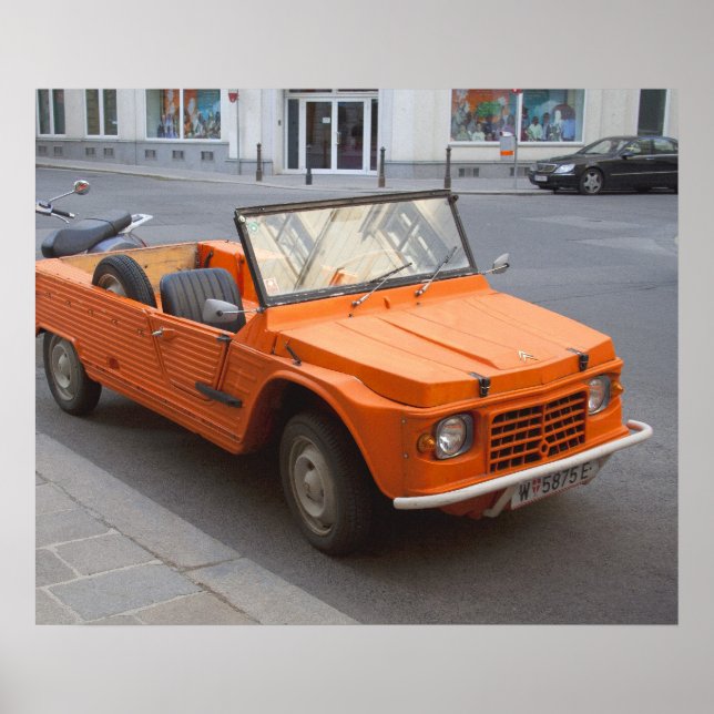Affiches Orange Citroen Mehari (Devant)