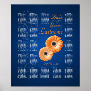 Affiches Orange Gerbera Daisy Mariage Seing Chart