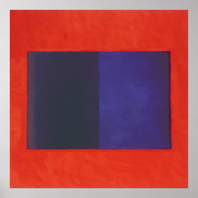 Affiches orange rouge sur bleu (Devant)