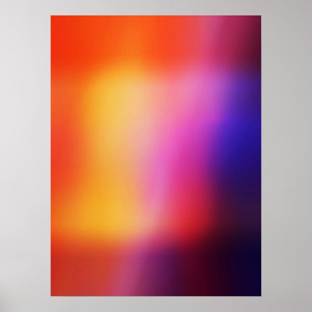 Affiches Orange violet jaune et rose Abstrait brillant #2 (Devant)