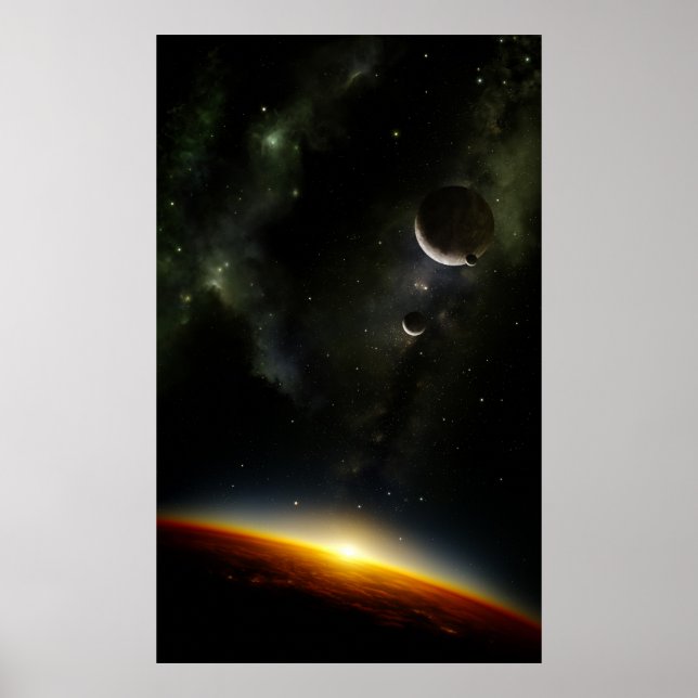 Affiches Orbite d'une planète alien (Devant)