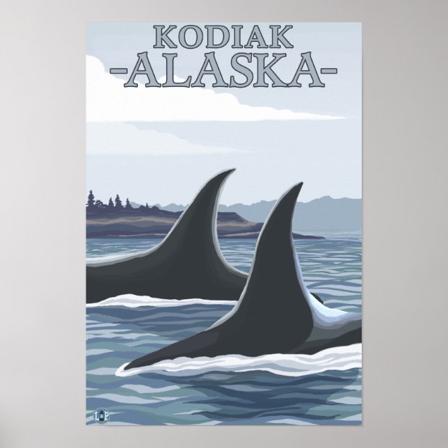Affiches Orca Whales #1 - Kodiak, Alaska (Devant)