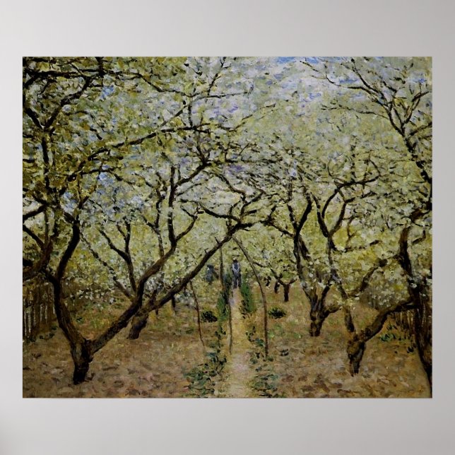 Affiches Orchard in Bloom by Claude Monet - Painting Print (Devant)