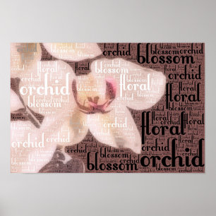 Affiches Orchidée Floral Blossom Word Cloud