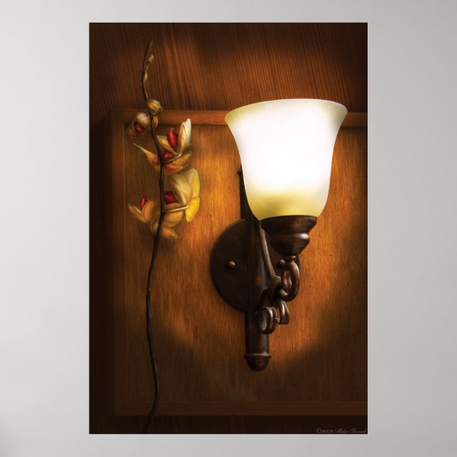 Affiches Orchidée - Par une lampe proche (Devant)