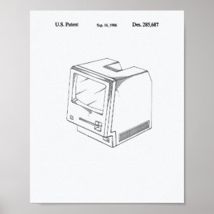 Affiches Ordinateur 1986 Brevet Art Livre blanc